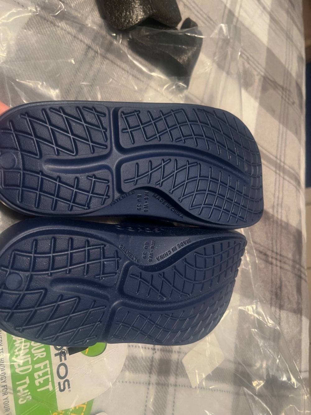 OOFOS Navy Blue Slide Sandals for Women - Picture 5 of 7